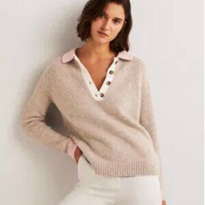 BODEN Fluffy Henley Jumper Sweater
